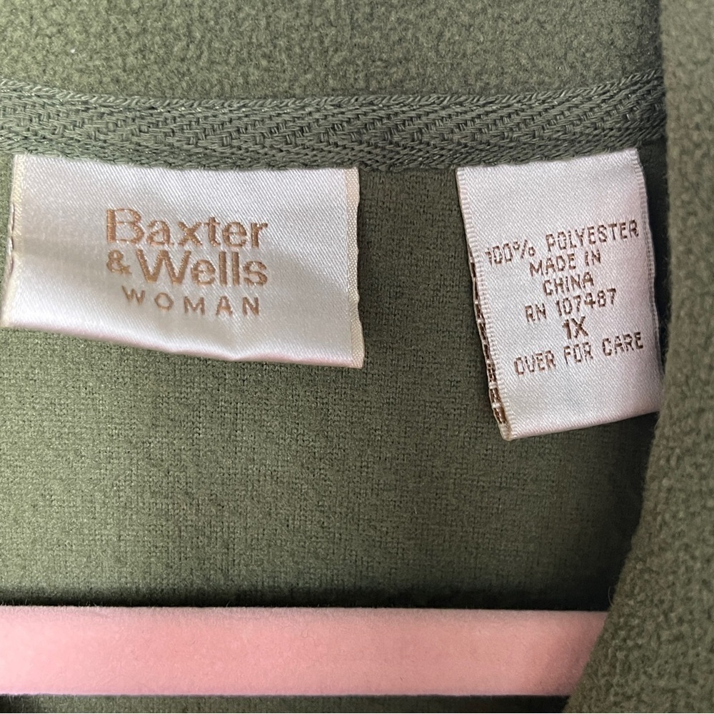 Baxter & Wells Women's Fleece Vest Zip Up Olive Green Pockets Size XL - Picture 5 of 7